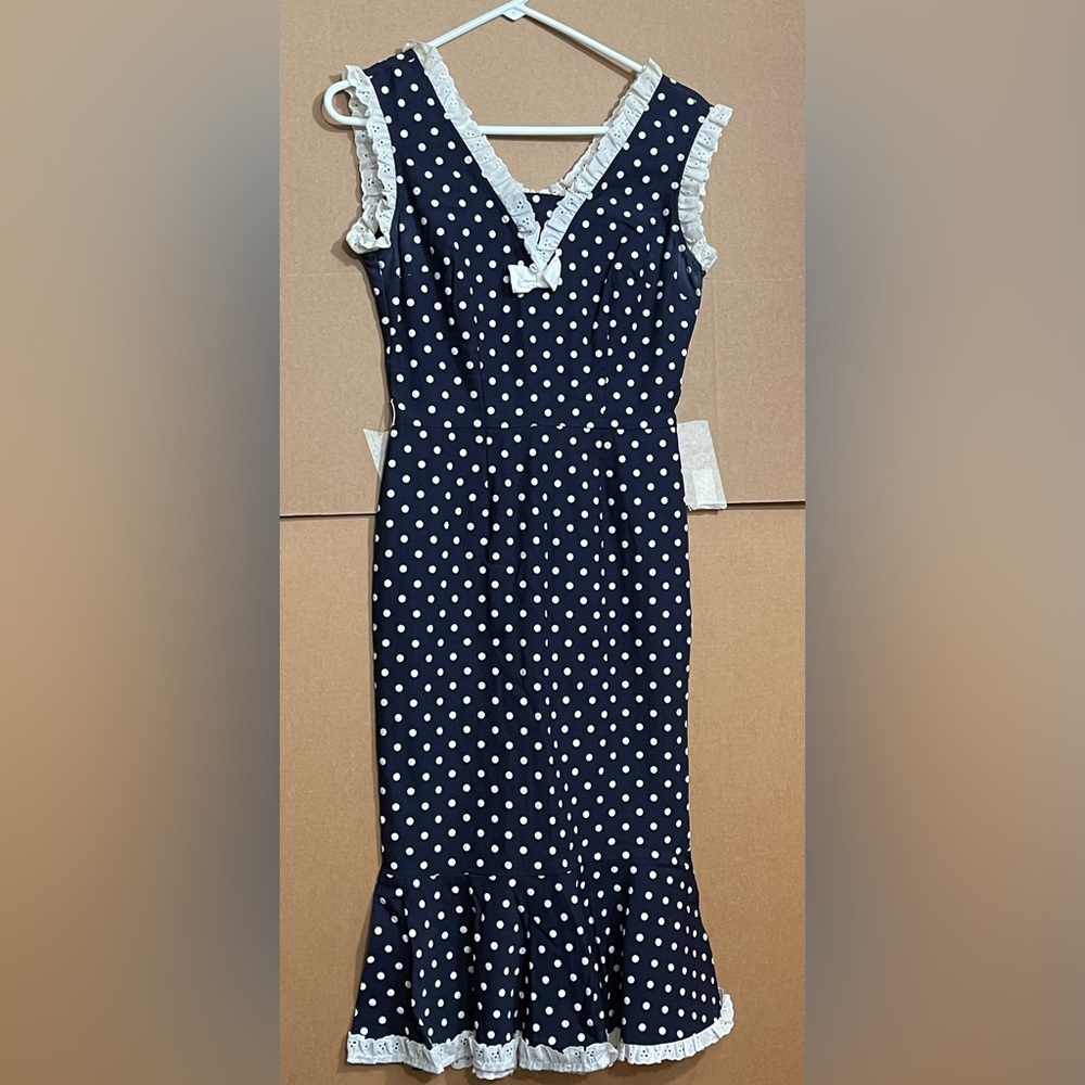 Stop Staring Navy polka dot size M